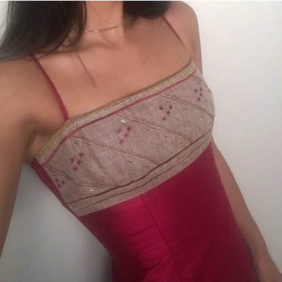 pink silk mini dress - Picture 2 of 2